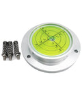 High precision 100mm bubble level gauge with aluminum housing, large display, and mounting holes for RVs, trailers, and machinery.