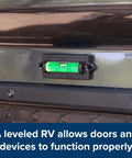 All Purpose RV Levelers For Front To Back And Side To Side Leveling with Bubble EasyView Display installed on camper