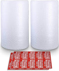 Bubble Cushioning Wrap Rolls 12 Inch Wide 72 Feet Total Perforated Every 12 Inches Includes 20 Fragile Stickers.
