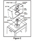 Diagram showing the assembly of the Bearing Sleeve Pack Of 12 For Bubbler Type Cold Beverage Dispensers Replacement Part Replaces 3220 Fits D15 D25 D35 E29 E49.