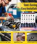 Mechanic uses Go-To 240-Piece Car Bumper Retainer Clips Kit With Auto Plastic Rivets during car repair, showcasing kit and installation.