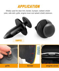Universal Push Type Bumper Fasteners And Rivet Clips Kit With 150 Pieces In Two Sizes for auto body bumper replacement shown in use