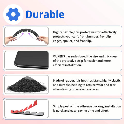 DIY Front Bumper Protector Kit With Preinstalled Tape Universal Bumper Guard For Lowered Cars Anti Scratch Shield image