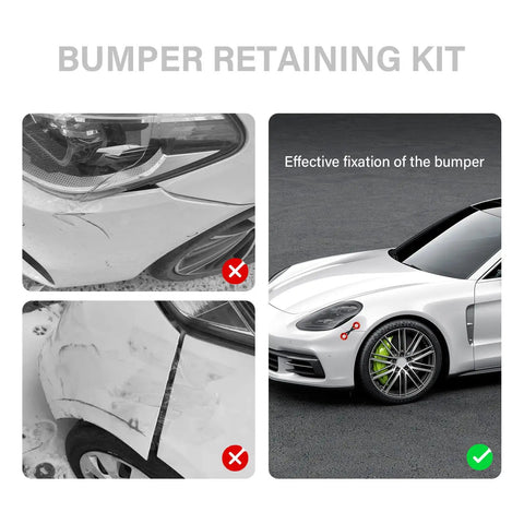 Red Aluminum Bumper Quick Release Kit With O Ring Fasteners, Spacers, Screws And Nuts Universal Front And Rear Bumper Clips