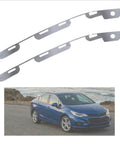 SnugFyt Bumper Tab Saver and Repair Backing Plate for 2016 to 2019 Chevrolet Cruze Non RS Trim shown next to a blue Cruze car.