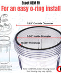 Diagram of Three Pack Buna N O Ring Replacement For HHRING WS03X10054 For GXWH30C GXWH35F GNWH38F GNWH38S GXWH40L measurements.