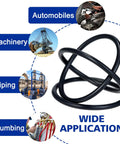 Universal O-Ring Kit With 32 Standard USA Sizes, 407-Piece Buna-N 70A NBR Rubber Seals for Plumbing, Automotive, and Machinery Use