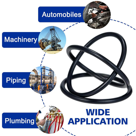 Universal O-Ring Kit With 32 Standard USA Sizes, 407-Piece Buna-N 70A NBR Rubber Seals for Plumbing, Automotive, and Machinery Use
