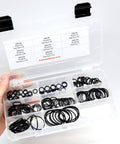 O Ring Seal Kit For Hydraulic ORS ORFS Flat Face Fittings With Buna 90 Durometer O Rings Includes Eight Sizes From Quarter Inch To One And A Half Inch For Flat Face Seals BN90 180 Piece Set in clear case