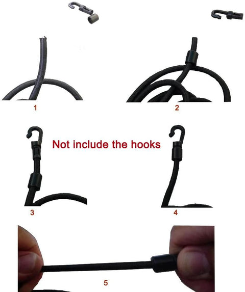 One Eighth Inch 25 Feet Bungee Shock Cord With Latex Core And Polyester Sheath for Kayaks and Trailers, elastic cord detail view