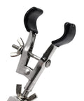 Close-up of PVC-coated jaws on a Five Pack Burette Clamp With Bosshead And Test Tube Holder For Lab Use by EISCO
