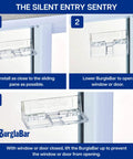Installation steps for Two Pack Hinge Style Sliding Glass Door Locks For Patio Doors And Windows to increase home security.