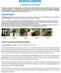 Installation instructions for Two Pack Hinge Style Sliding Glass Door Locks For Patio Doors And Windows with images of setup steps.