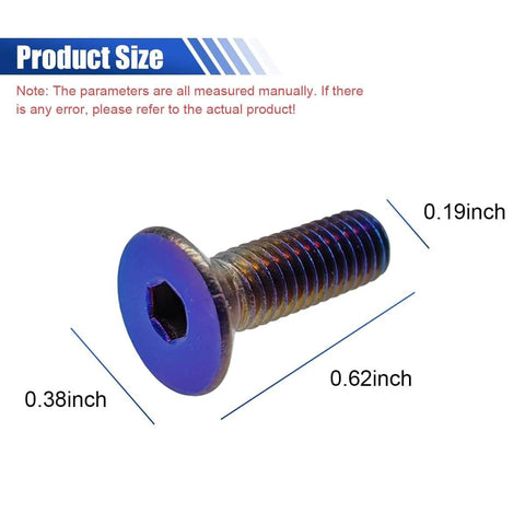 DEAELF 6PCS Steering Wheel Screw Kit, M5×0.8/20mm stainless bolt with 0.38 x 0.19 x 0.62 inch dimensions, burnt titanium finish