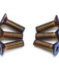 ✝️ PQY 6pcs Steering Wheel Screw Bolts Taper M5×0.8 Length 15mm Burnt Titanium Finish Flat Head