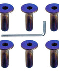 ✝️ DEAELF 6PCS Steering Wheel Screw Kit, M5×0.8/20mm Stainless Flat Head Car Steering Wheel Bolts with Installation Tool, Burnt Titanium Finish