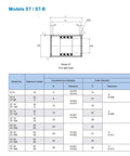 Diagram of ST16 ST16UU Bushing Bearings with dimensions table, showing specifications for linear actuator rails and pillow blocks.
