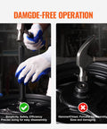 52 Piece Bushing Bearing And Seal Driver Kit shown in damage-free operation comparison, using a proper tool versus chisel method.