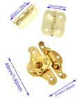 Antique Hasp Latch With Butterfly Shape Hinges Gold Finish Includes Matching Screws For Vintage Wooden Boxes Jewelry Boxes Gift Boxes