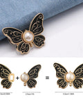 Decorative butterfly clip with pearl for 8 Piece Butterfly Jeans Button Waist Tighteners Set With Detachable Clips Adjustable Waist Buckles.