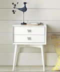 Butterfly Rhinestone Cabinet Knob Set 4 Piece Zinc Alloy Silvery Single Hole Pull Handles installed on white drawer unit