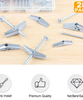 Heavy Duty Butterfly Anchors Kit With Toggle Bolts And Screws, 28Pcs Metal Drywall Anchors Set for 1/8, 3/16, 1/4 Inch spread out on table