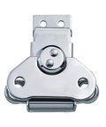 Small butterfly twist latch with keeper plate in zinc plated steel for smooth twist action and durable security