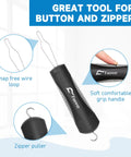 Two Pack Button Hook And Zipper Pull Helper For One Handed Dressing Aid, Easy Buttoning And Zipping, arthritis relief, black with grip handle