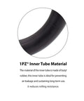 Close-up of 1PZ 10W-X02 2-Pack Heavy-Duty 90° Valve 10x2/10x2.125 Inner Tube showing butyl rubber material.