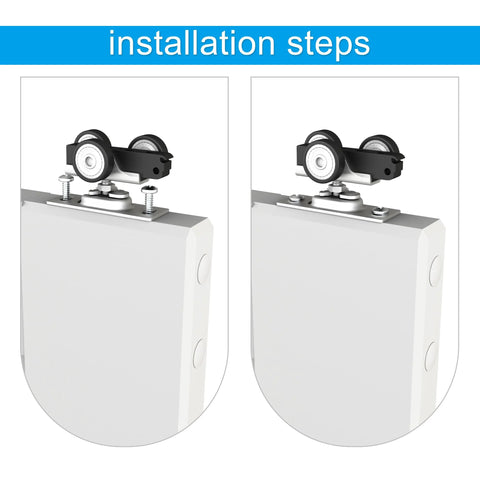 Installation steps of Bypass Sliding Door Track Roller Kit For Wardrobe And Closet Doors, Roller Hardware With Screws