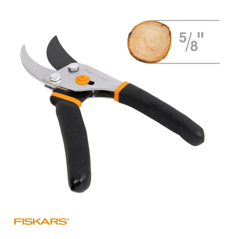 Bypass Pruning Shears With Five Eighth Inch Cut Capacity And Rust Resistant Steel Blade For Delicate Stem Pruning, Garden Clippers