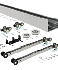 Bypass Sliding Door Hardware With Soft Close And Finger Pulls Aluminum Track Two Way Soft Close With Ball Bearing Wheels