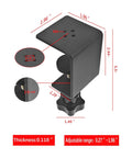Close-up of 2 Pack Heavy Duty C Clamps With Wide Jaws for woodworking, showing adjustable range and dimensions