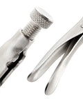 Close-up of Heavy Duty 3 Piece 18 Inch C Clamp Locking Pliers Set With Large Face And Swivel Pads For Woodworking Carpentry Welding