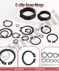 All In One No Fuss C Clip External Retaining Rings Kit With 266 Pieces In 21 Sizes M4 To M28 And Tweezers Manganese Steel Snap Ring Set