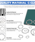 Ultimate 211 Piece C Clip External Retaining Ring Set In 304 Stainless Steel From 4mm To 28mm With 21 Sizes And Included Tweezer By Glarks