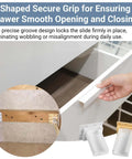 2 Pack Drawer Slide Socket Set For 1 Inch Drawer Slides, C-Shaped Adjustable H305 Drawer Rail Bracket shown securing a drawer