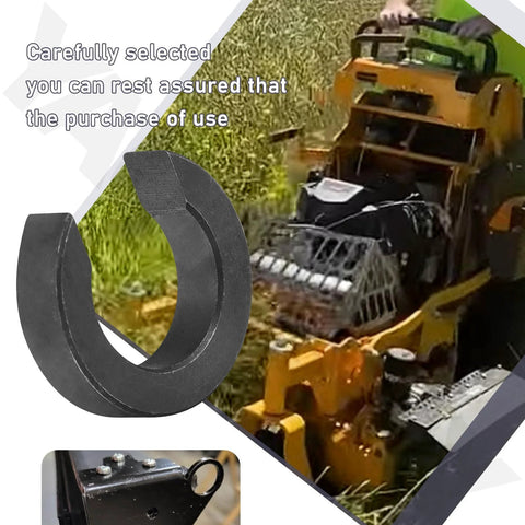 Set Of 4 C Type Notched Caster Spacers For Stander Mowers Replacement Parts WS32 WS36 shown with yellow mower background