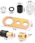 C1000 Hydrant Parts Kit For Merrill Yard Hydrant Repair Head Assembly Series Water Hydrant Faucet Repair Kit With O Ring Packing Nut Plunger Draw Straps Pivot Connector Nuts shown with individual parts and dimensions
