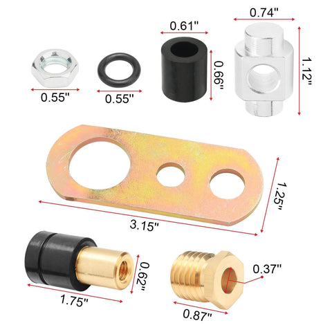 C1000 Hydrant Parts Kit For Merrill Yard Hydrant Repair Head Assembly Series Water Hydrant Faucet Repair Kit With O Ring Packing Nut Plunger Draw Straps Pivot Connector Nuts shown with individual parts and dimensions