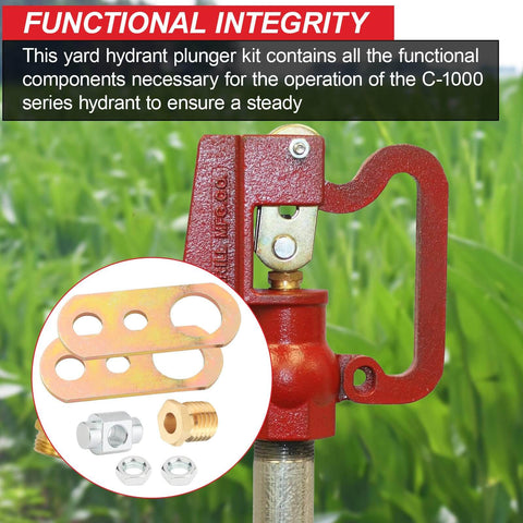C1000 Hydrant Parts Kit For Merrill Yard Hydrant Repair Head Assembly with visible handle, O-ring, nut, and plunger components.