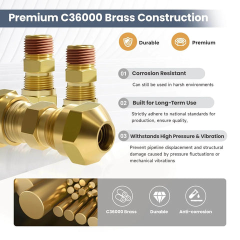 38 Piece DOT Air Brake Fittings Kit Brass Push To Connect And NPT Assortment for Semi Trucks Trailers and Industrial Air Systems