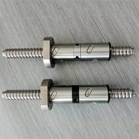 ✝️ C5 Ball Screw Machined 1605 BallScrew DFU1605 with Double Ball Nut, CNC axis motion, 750mm, anti-backlash component, top view