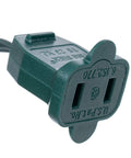 Green end connector of Warm White C6 LED Christmas Light Strand On Green Wire With 50 Bulbs 25 Feet Single Mold Design End To End Connectable