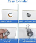 Installation steps for Cabinet Cam Locks Keyed Alike Set For RV Storage And Tool Boxes One And A Half Inch Long Zinc Alloy