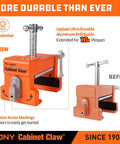Comparison of updated 2 Pack Pony 8510 Cabinet Claw Face Frame Clamps for Cabinet Installation 440 LB Load Orange with durable features