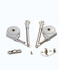 Drop Down Short Cabinet Door Gas Strut Hydraulic Gas Spring Heavy Duty Support Rod kit with screws, metal hardware, and silver finish