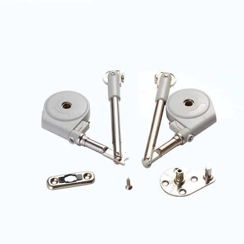 Drop Down Short Cabinet Door Gas Strut Hydraulic Gas Spring Heavy Duty Support Rod kit with screws, metal hardware, and silver finish