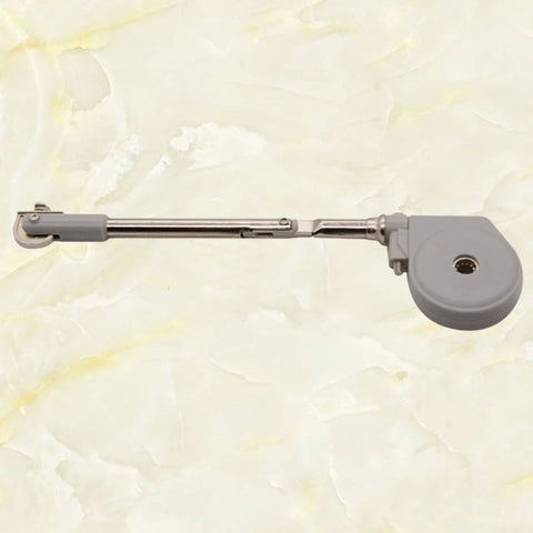 Drop Down Short Cabinet Door Gas Strut Hydraulic Gas Spring with satin silver finish on marble background
