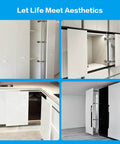 2 Sets Opening Door Hinge Set 180° Parallel Opening Cabinet Wardrobe Door Sliding Load-Bearing 17.6lbs Heavy Duty Hinge installed
